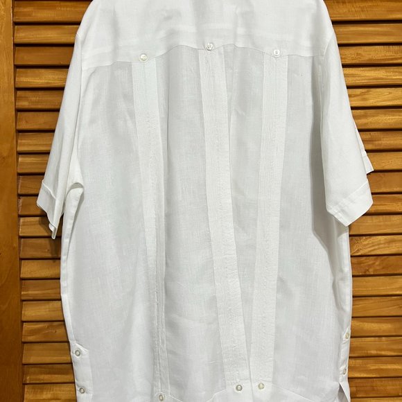 gorgeous, pristine 100% linen guayabera shirt from Mérida, Mexico - sz XL - Picture 4 of 12